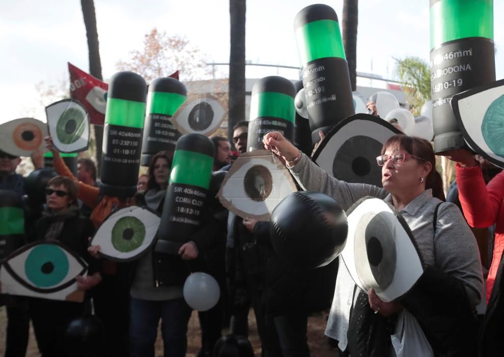 Protesta de Tsunami Democràtic junto al Camp Nou.