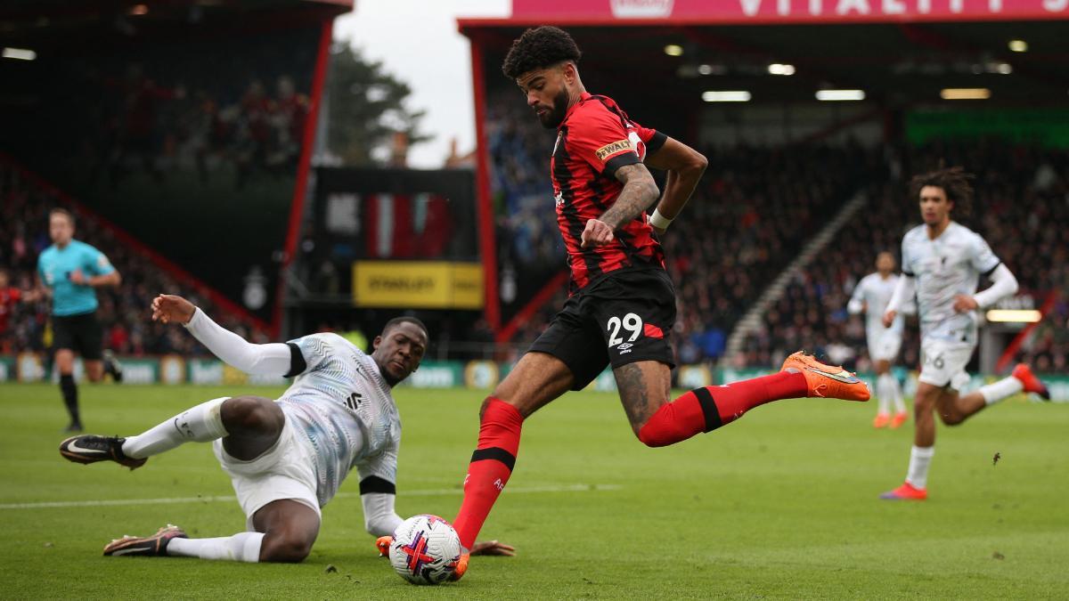 Philip Billing fue el autor del único tanto del partido de Premier League entre Bournemouth y Liverpool