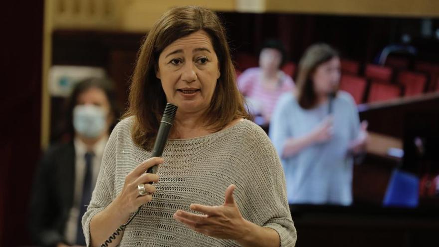 La presidenta Francina Armengol hoy en el Parlament.