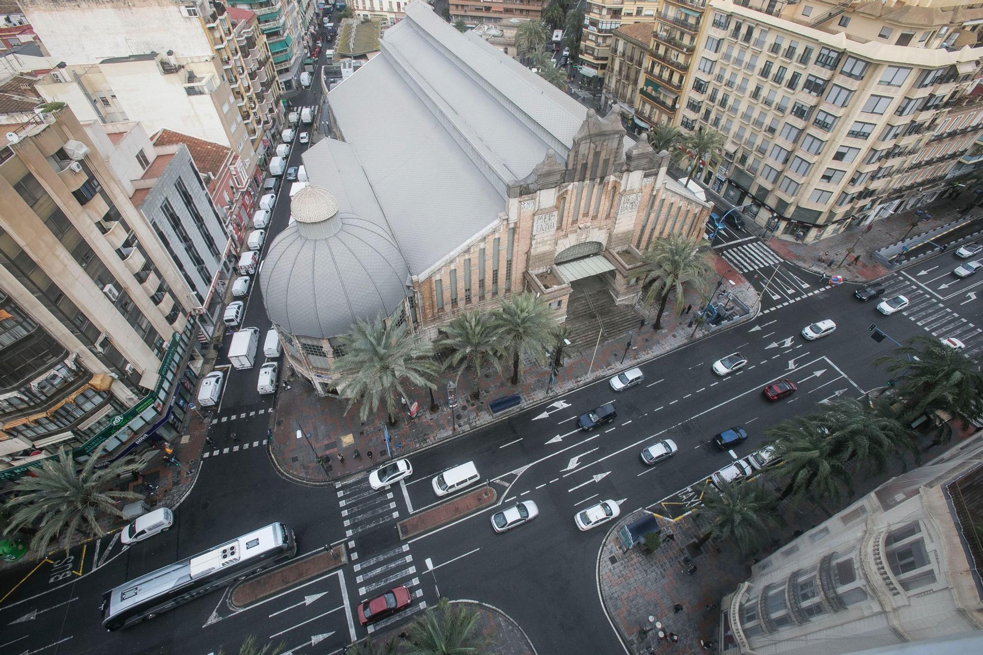 Panorámica de los alrededores del Mercado Central de Alicante