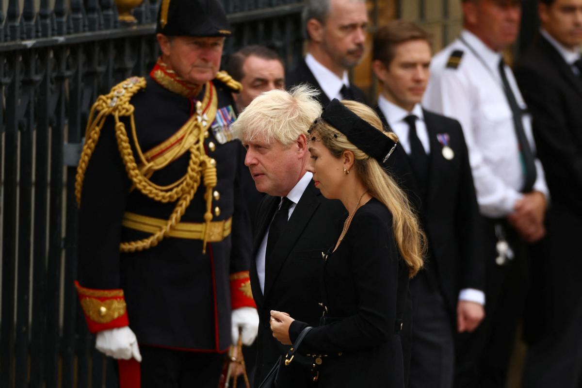 Boris Johnson, exprimer ministro británico, a su llegada a la abadía de Westminster.