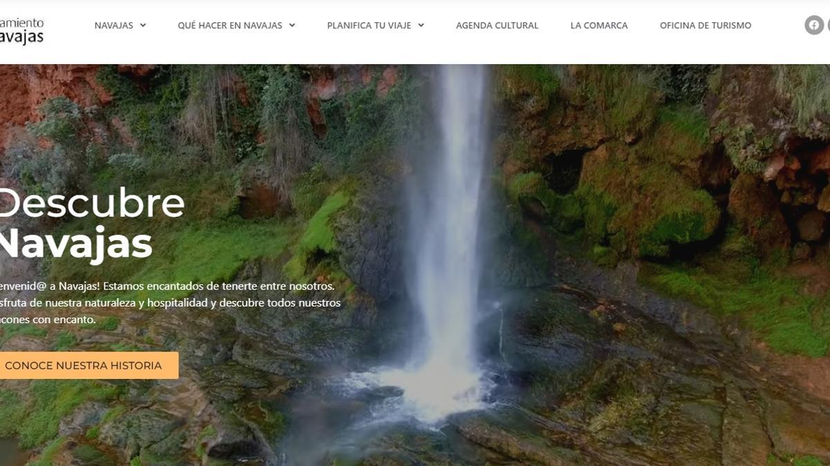 Captura de pantalla de la nueva web turística de Navajas.