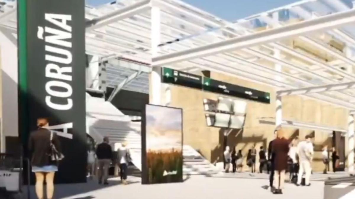 Imagen virtual de la intermodal difundida por Adif en un vídeo promocional de la estación. |   // L. O.