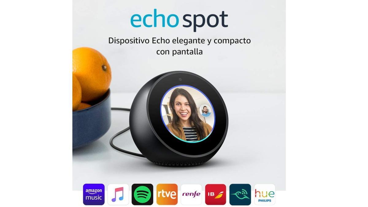 Amazon Echo Spot - Reloj despertador inteligente con Alexa.