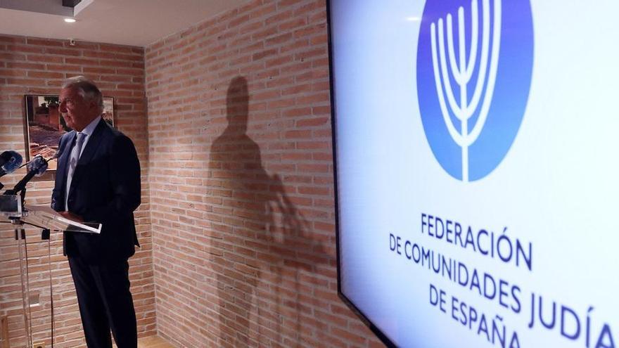 El presidente de la Federación de Comunidades Judías de España, Isaac Benzaquén, durante su intervención.