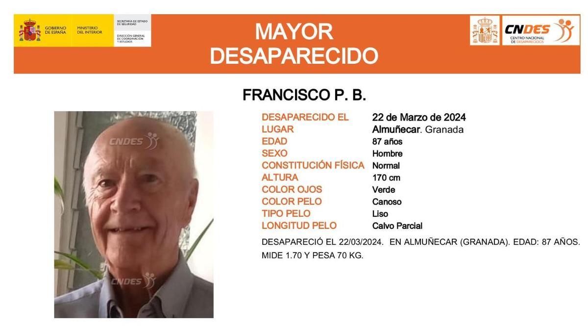 Paco Pérez Bedmar, desaparecido en Almuñécar (Granada) hace un año.
