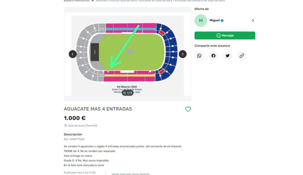 Anuncio de la reventa de las entradas de Ed Sheeran