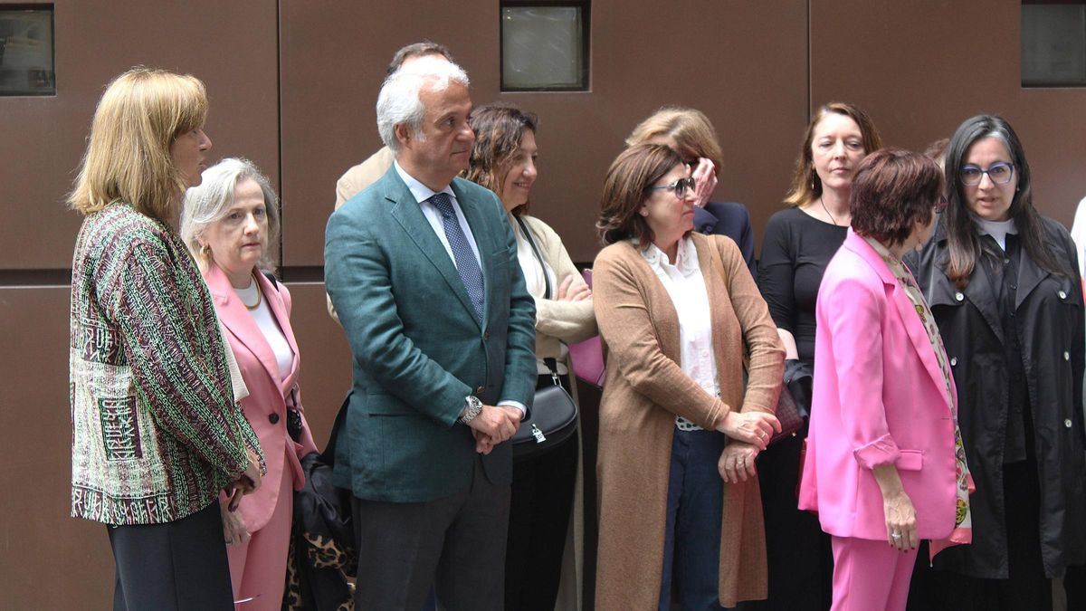 El presidente del TSJA, durante la concentración.