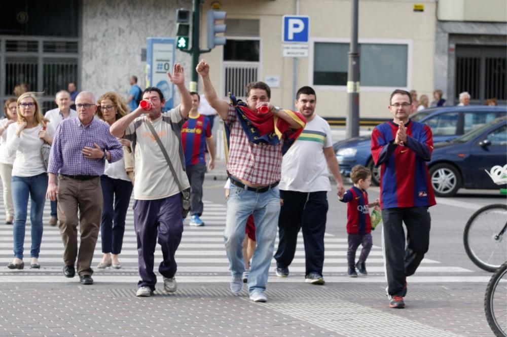 Celebración del título de Liga del Barcelona en Murcia