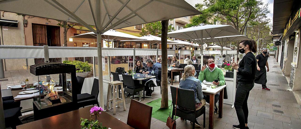 Apertura de terrazas para cenar la semana pasada en Palma.