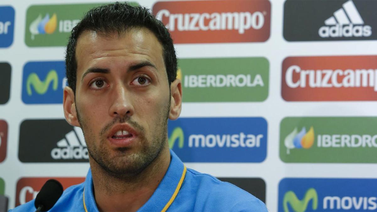 Sergio Busquets comparece este martes en rueda de prensa