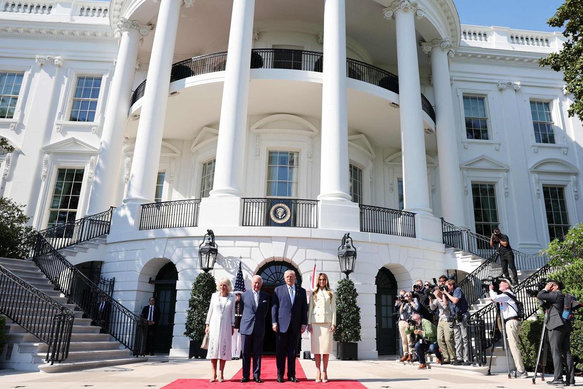 Trump recibe al rey Carlos III de Inglaterra en la Casa Blanca
