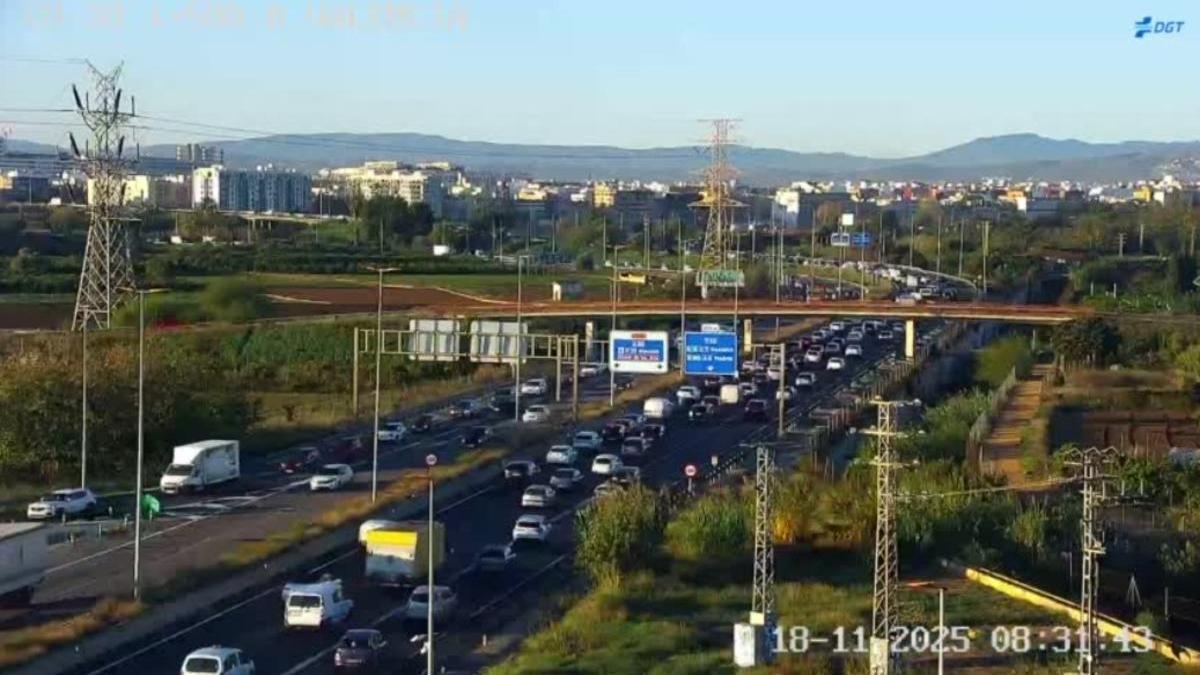 Imagen de la CV-30 esta mañana.