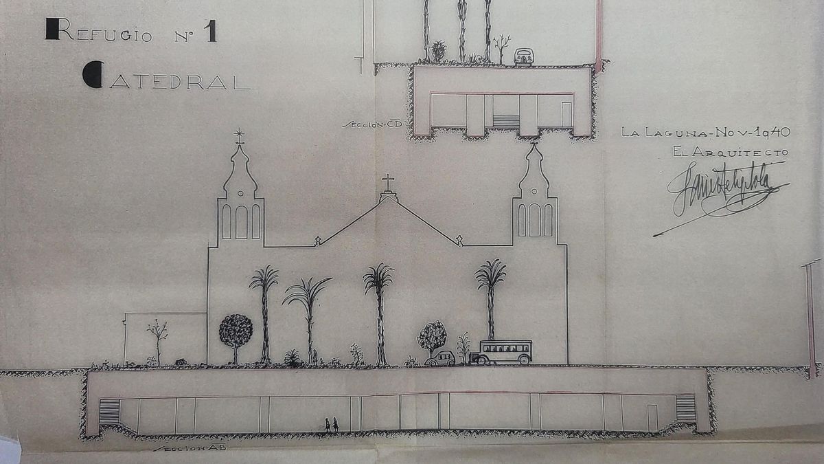 El refugio planeado en la plaza de la Catedral.