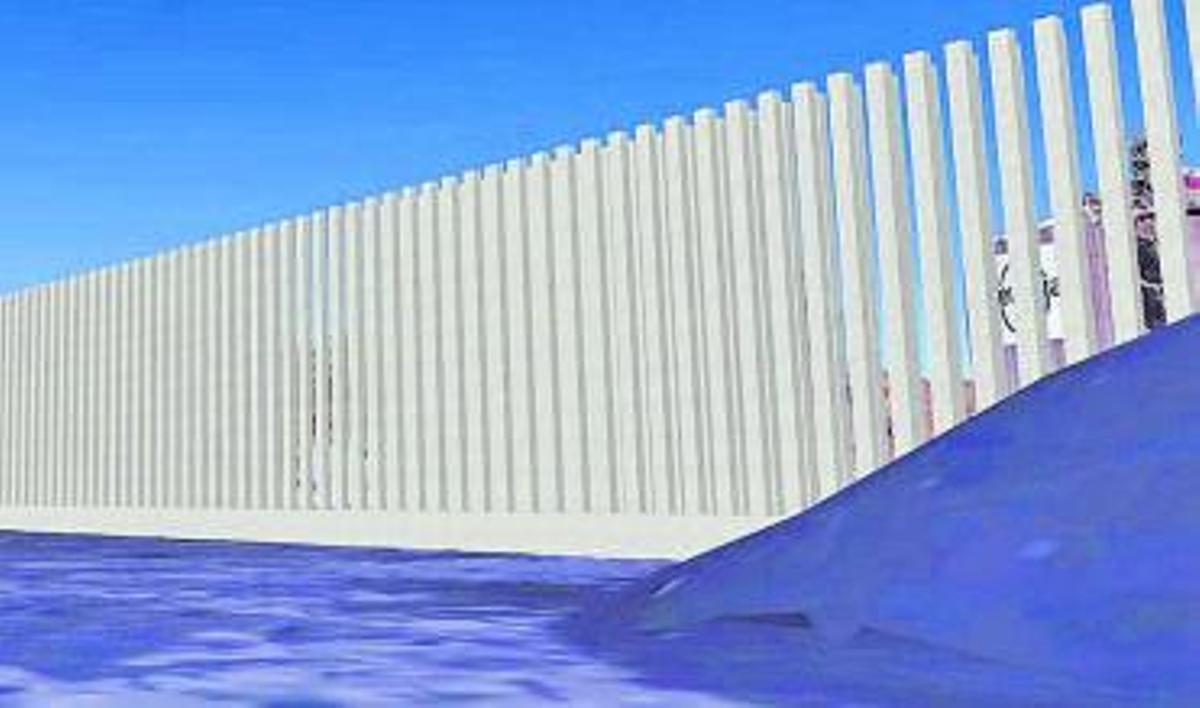 Detalle de la barrera prevista para la explanada trasera de Ebhisa.