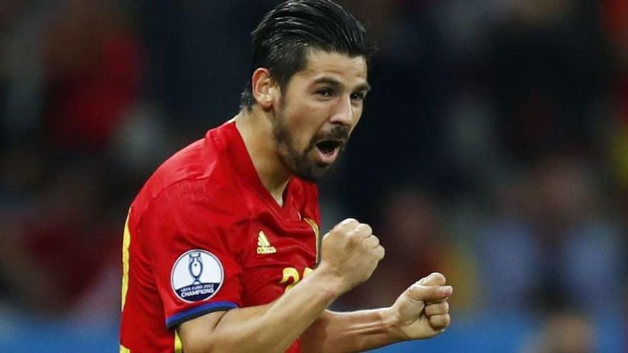 Nolito celebra su gol a Turquía con la selección española durante la fase de grupos de la Eurocopa del Francia. // Reuters