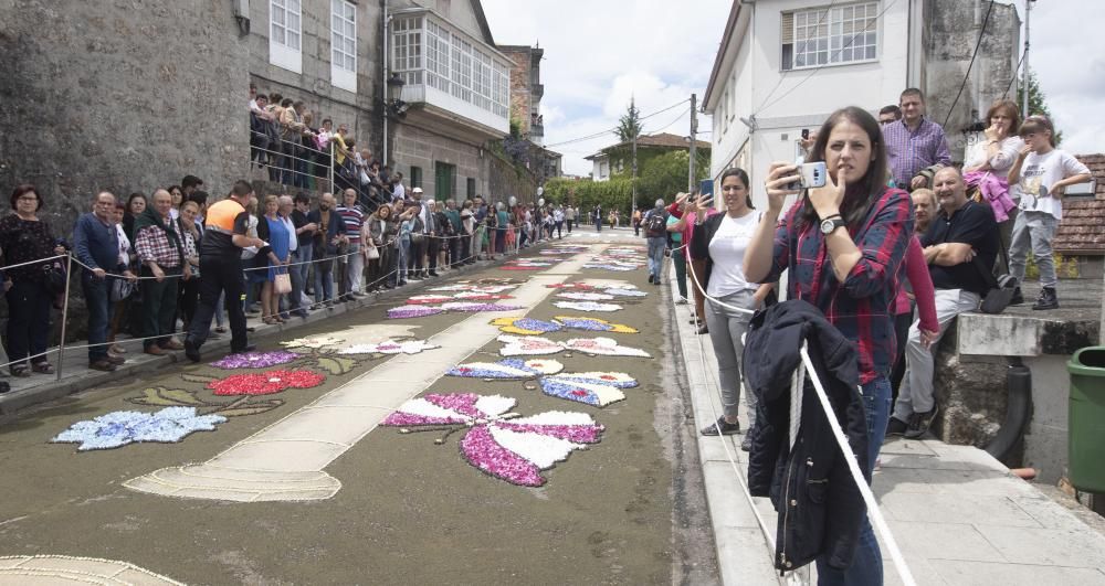 Las flores coronan el Corpus de Ponteareas.