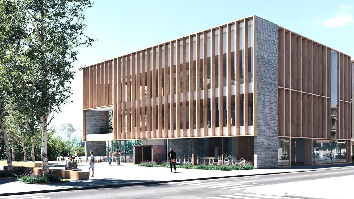 Imatge virtual exterior del futur edifici de la biblioteca de Súria
