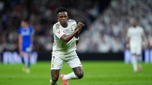 Vinicius Junior del Real Madrid durante el partido liguero contra el Getafe