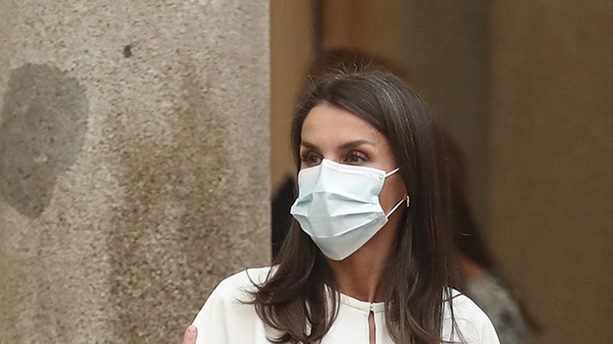 La reina Letizia durante un acto en el palacio de El Pardo