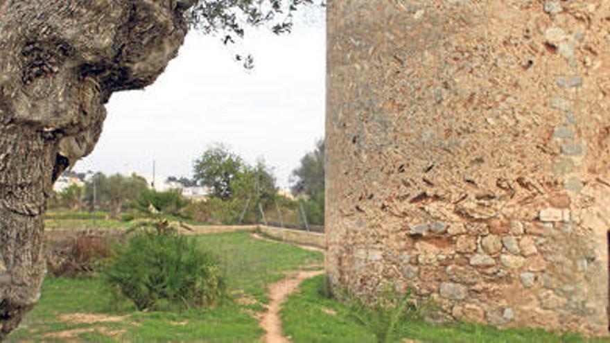 La torre cuenta con cuatro troneras situadas de forma simétrica al parapeto