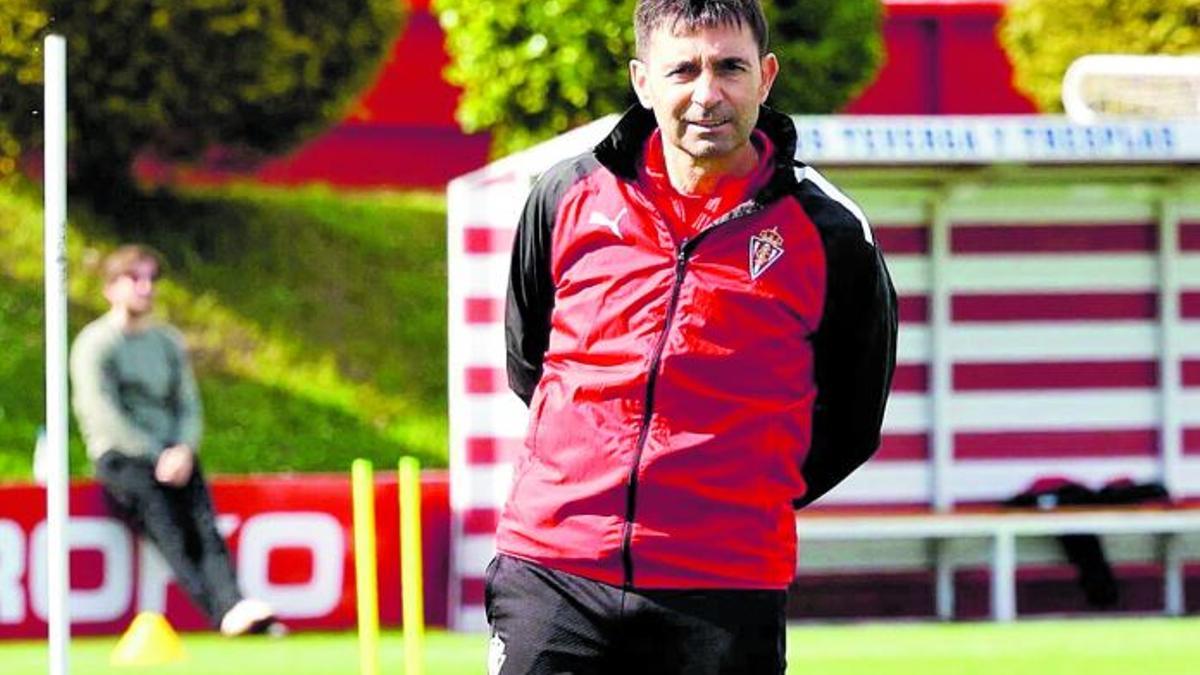 Garitano, en un entrenamiento.