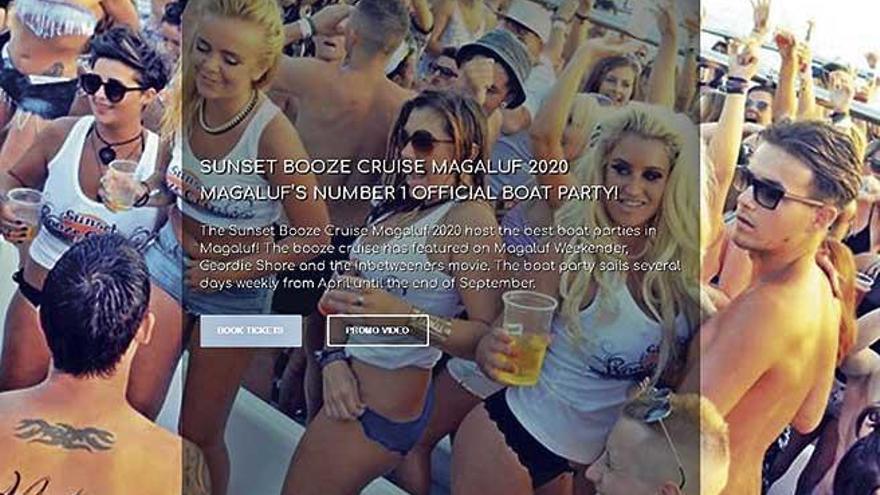 Anuncio de &#039;party boat&#039; en Magaluf