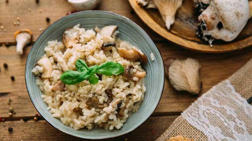 La receta de risotto con champillones.