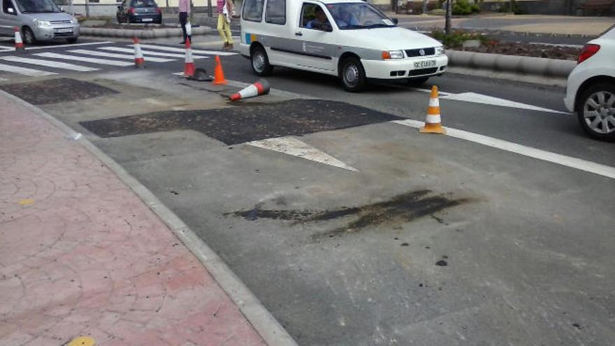 UxGC denuncia el estado de la carretera en Eufemiano Jurado