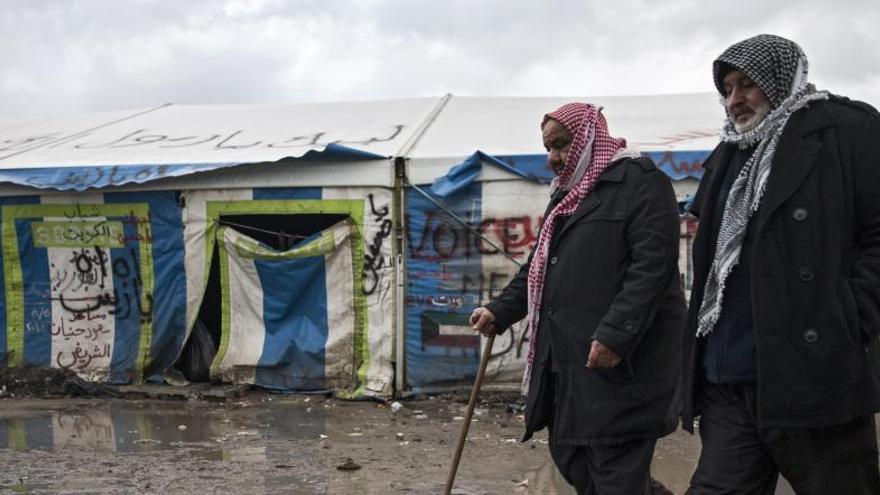 Un campamento de refugiados en Francia.