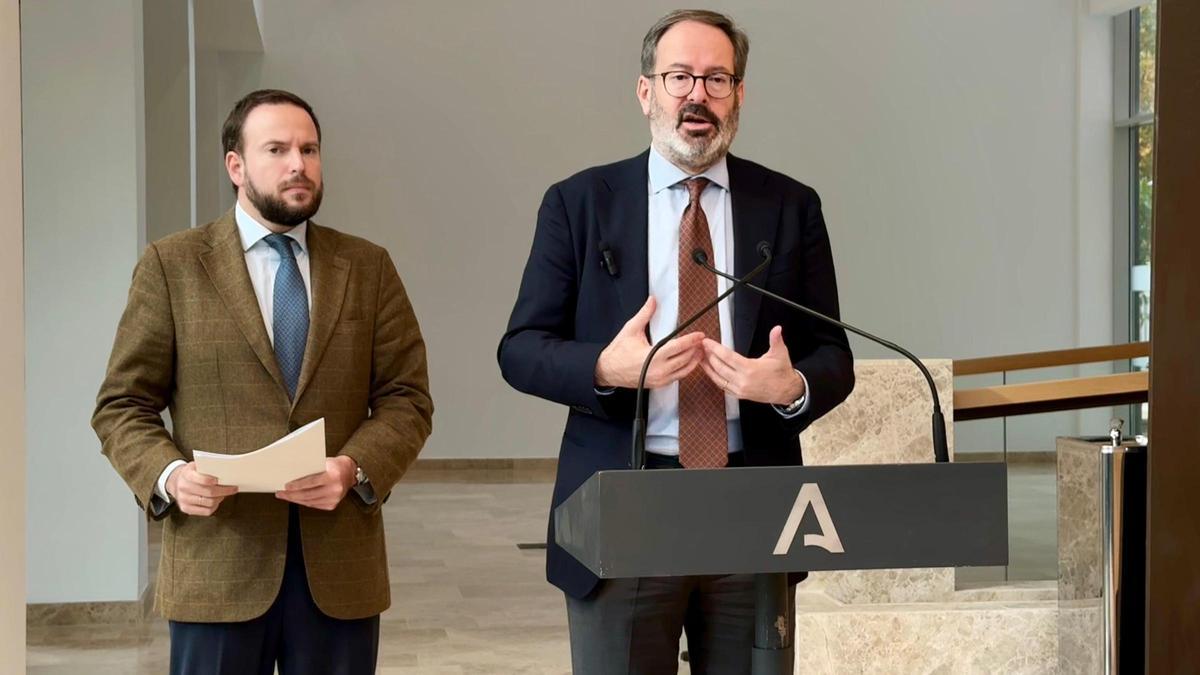 Agustín López y Adolfo Molina, en rueda de prensa este viernes.