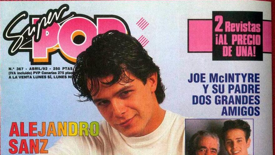 Un joven Miguel Bosé, de aquella principiante, en una portada de &quot;Super Pop&quot;. En los círculos, Madonna y Ana Torroja, la cantante de &quot;Mecano&quot;.