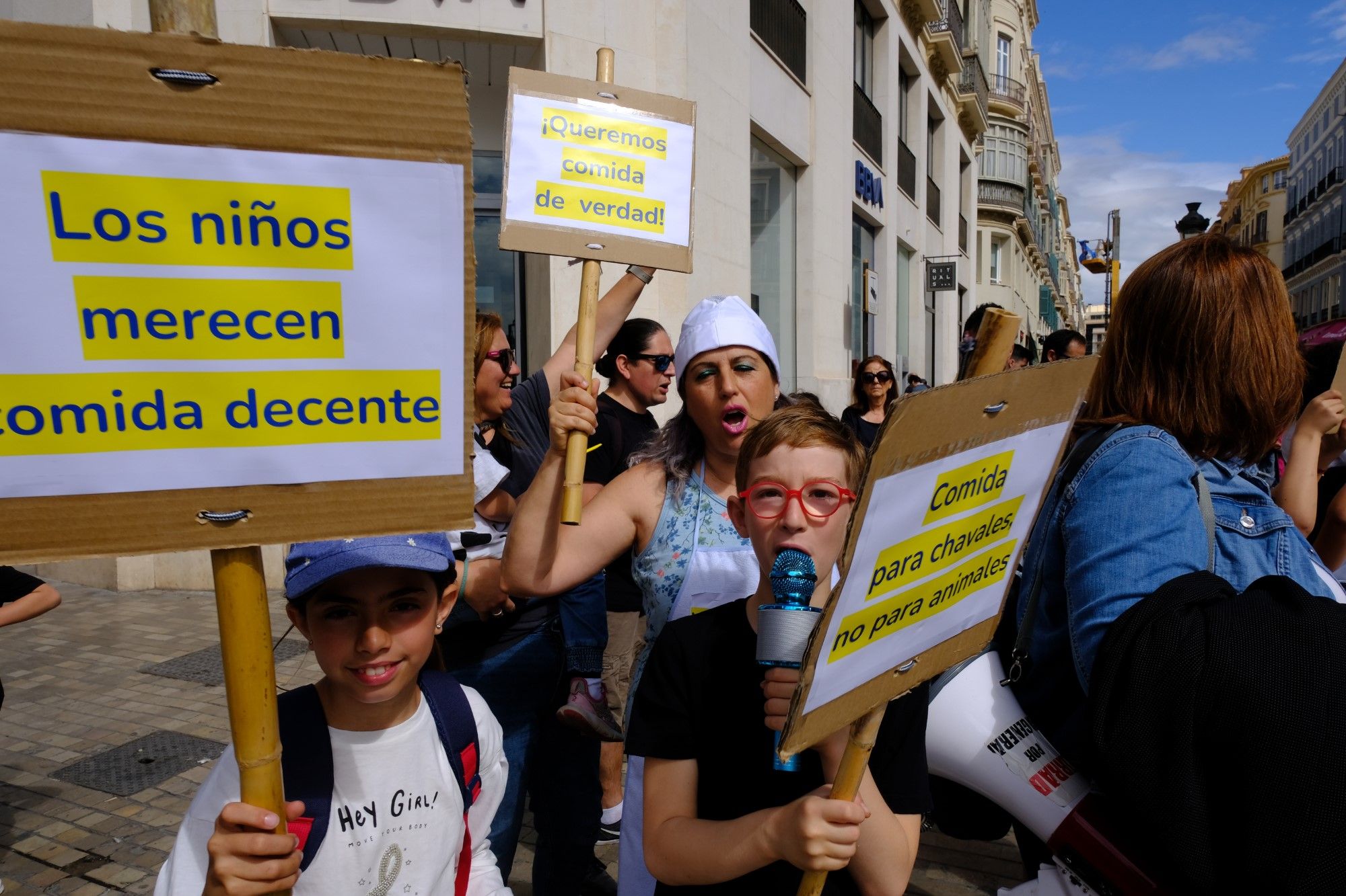 Protestas en Málaga por el servicio de comedor escolar