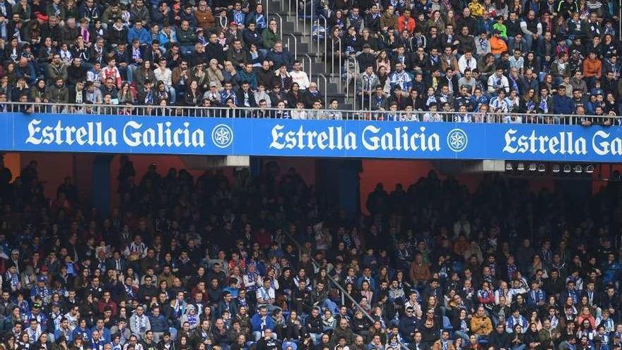 Aspecto de las gradas de Riazor en un partido reciente.