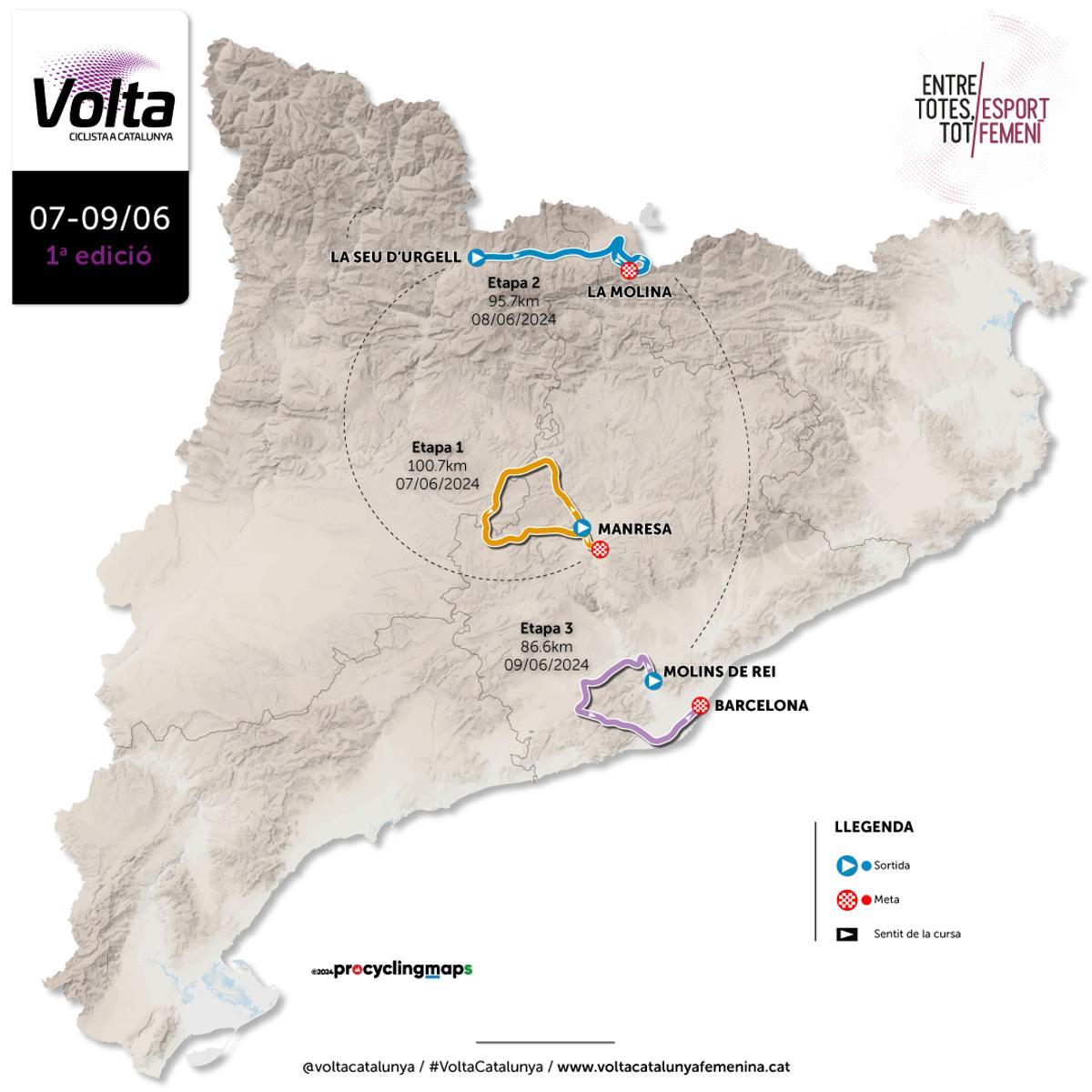 El recorrido de La Volta Femenina a Catalunya