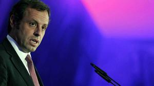 Sandro Rosell ha comparegut aquest dijous i ha expressat la seva total confiança en la innocència de Messi.