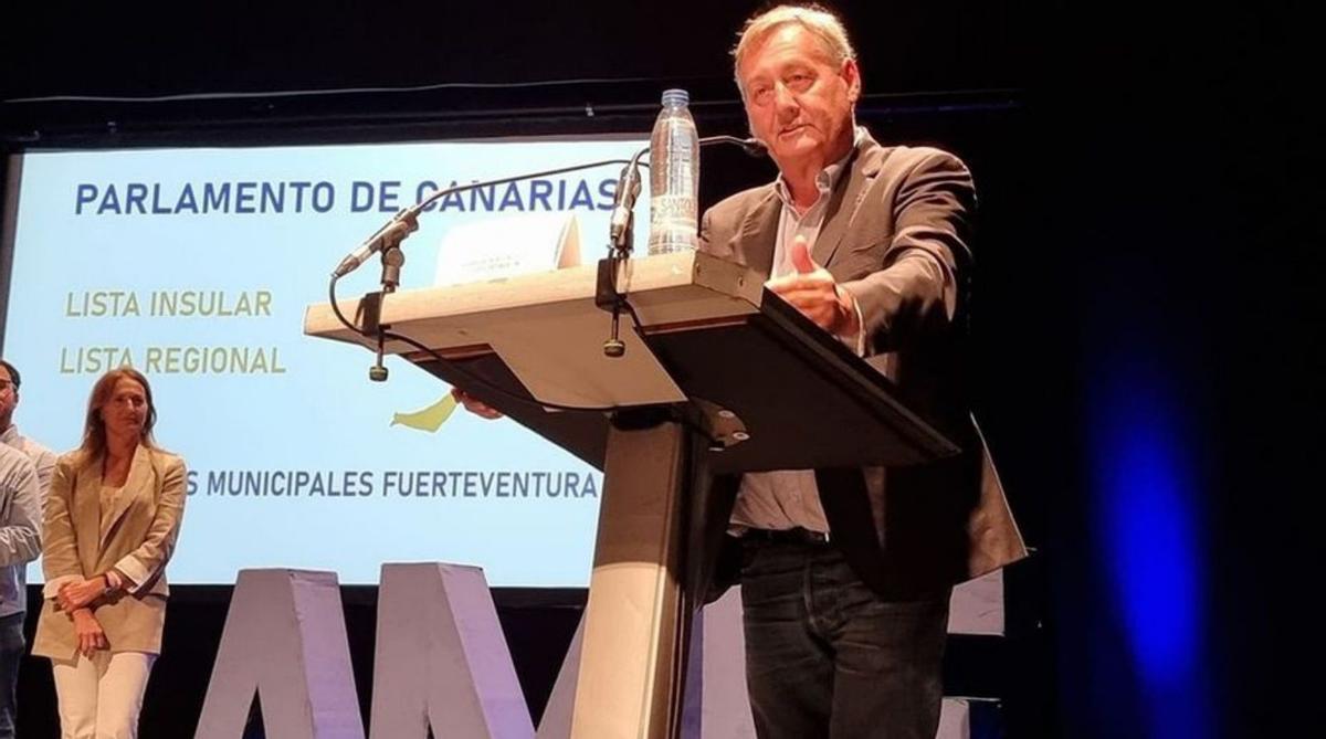 Manuel Travieso, candidato al Parlamento por AMF, durante su discurso. | | LP/DLP