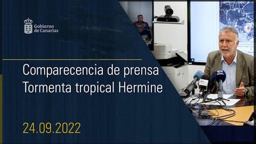 Comparecencia de Ángel Víctor Torres para dar cuenta de la evolución del ciclón tropical &#039;Hermine&#039;