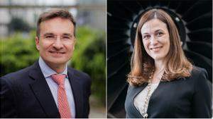 Marco Sansavini, presidente de Iberia, y Carolina Martinolli, presidenta de Vueling.