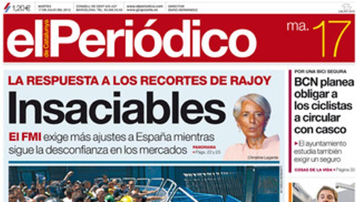 Portada de 'El Periódico de Catalunya'
