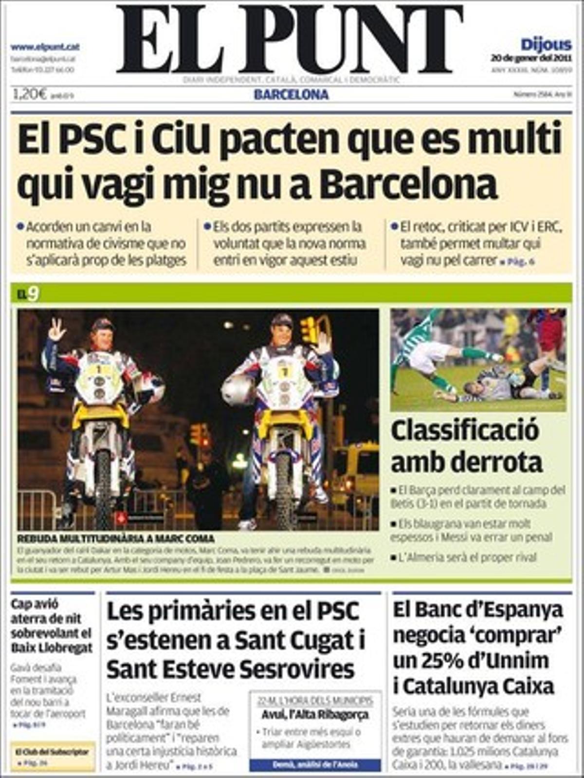 ’El Punt’ destaca a més que el tram internacional de l’AVE s’inaugurarà el 27 de febrer, i que Seat farà fins a 100.000 unitats anuals de l’Audi Q3.