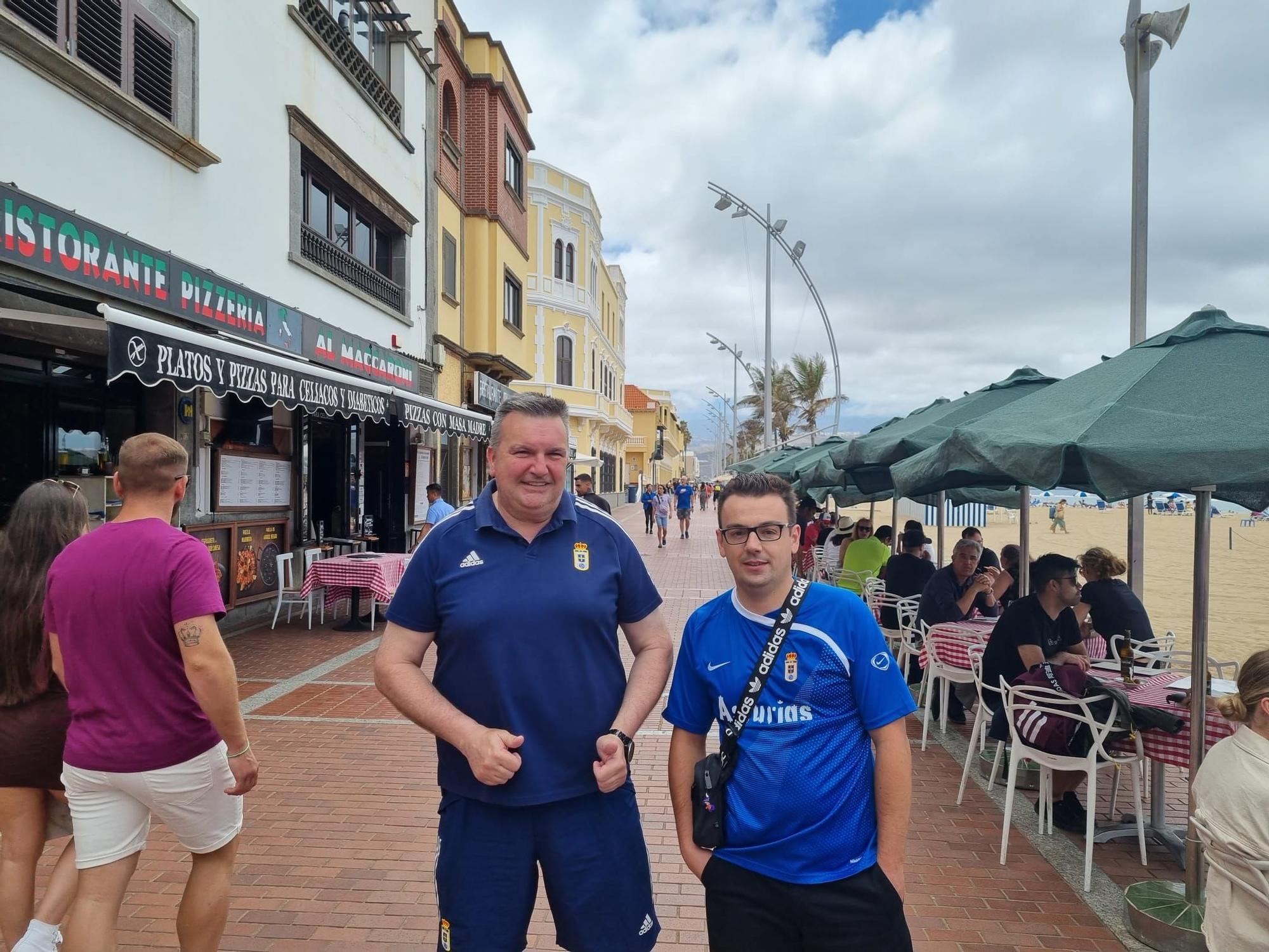 Las imágenes de los oviedistas en Canarias