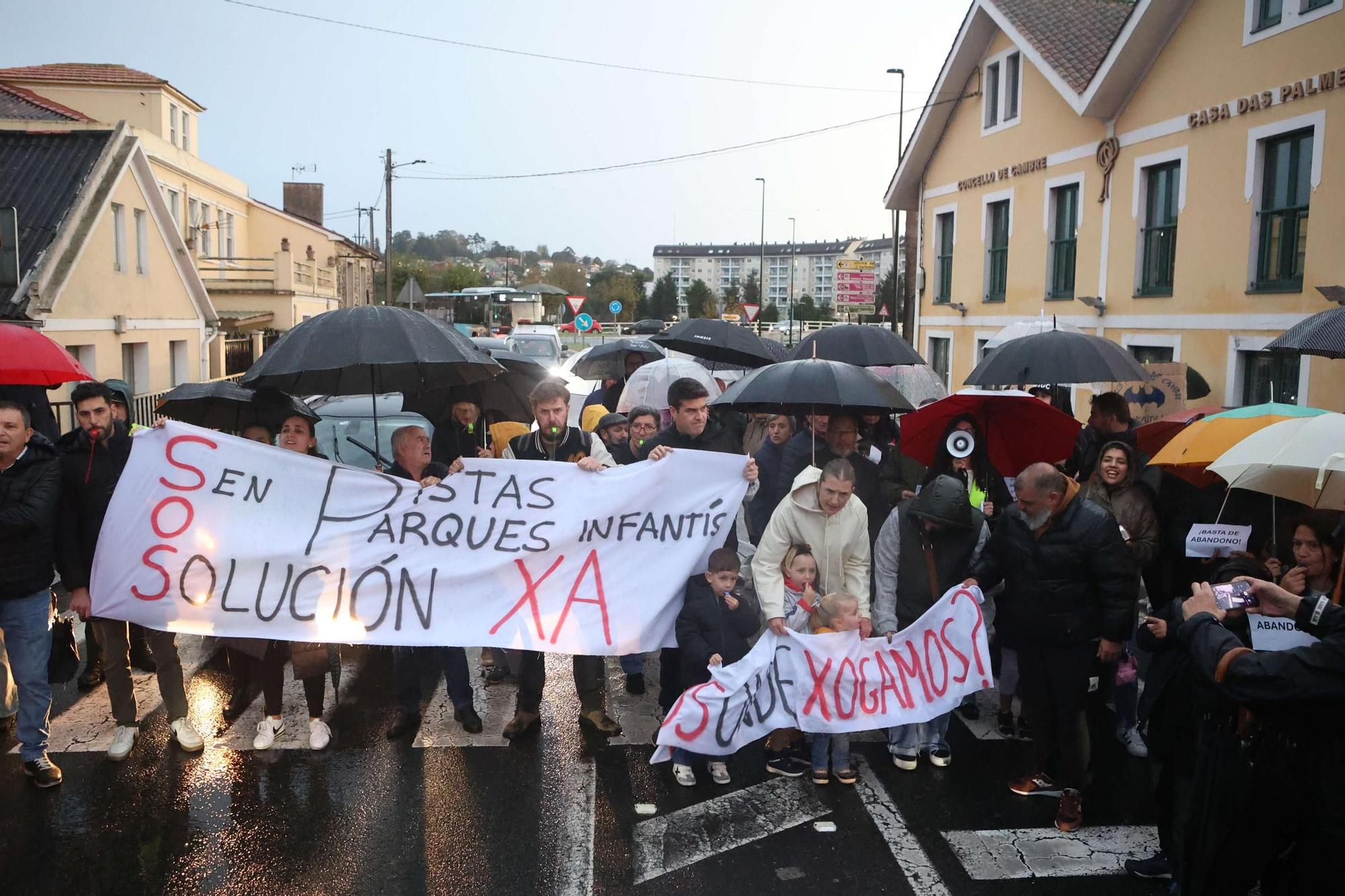 Protesta en O Temple pidiendo más pistas y parques