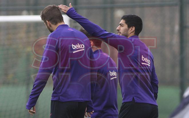 Entreno del FC Barcelona antes del clásico