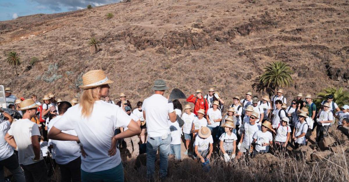Los asistentes a la jornada medioambiental en Alajeró, La Gomera. | | E.D.