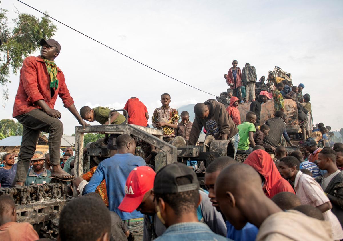 Desplazados a causa de los enfrentamientos cerca de Goma, en el Congo. En casi seis meses de enfrentamientos, más de 300.000 personas han huido de sus hogares.