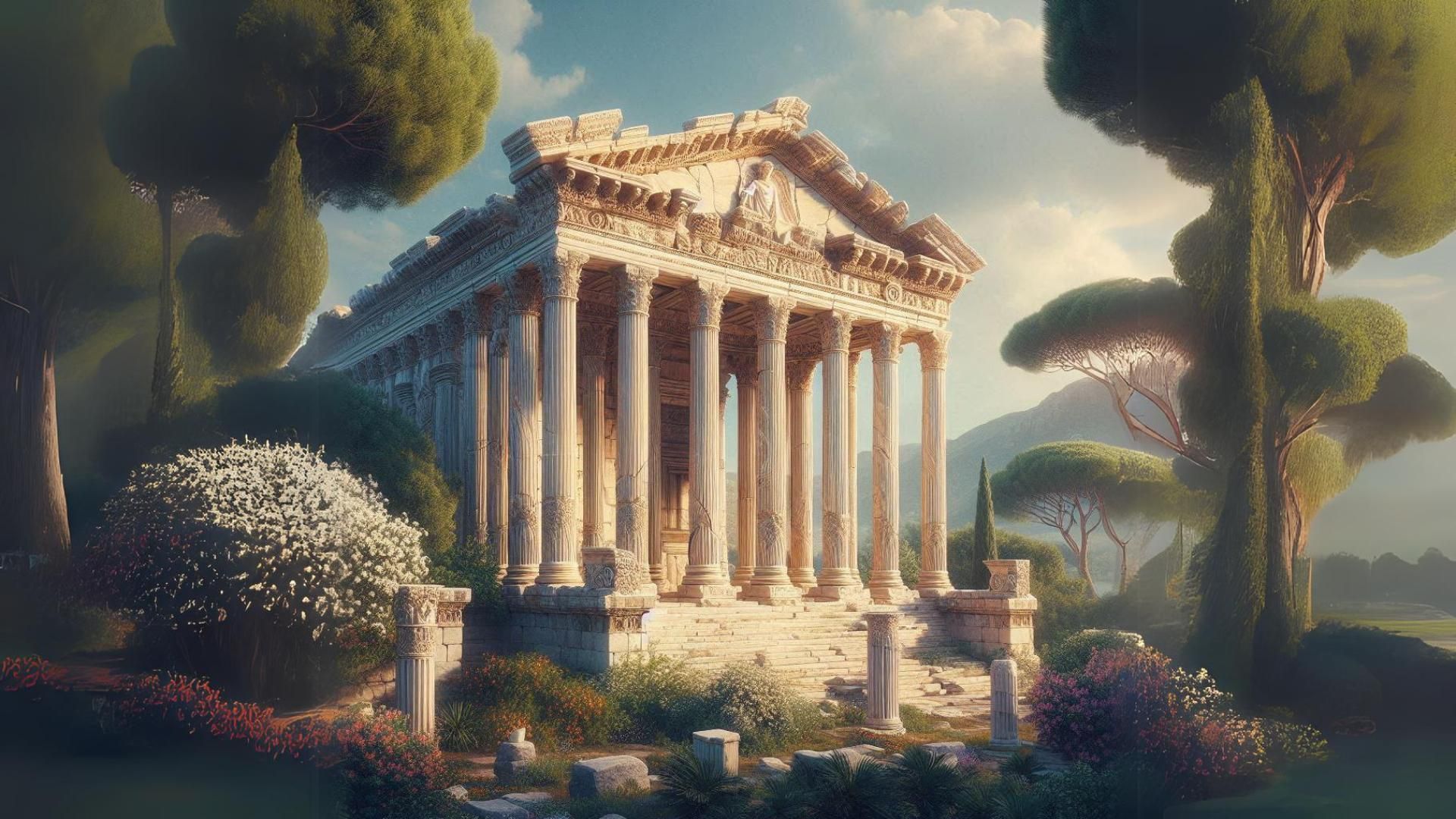 Interpretación de como podría ser el Templo de Artemisa en Éfeso.