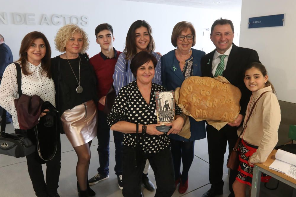 Marcos Fajardo, Miguel Ángel Catalina, María del Carmen Navas, Salvador Guzmán, Amparo Gallardo, Belén Cuesta, y en el apartado de empresas e instituciones, los servicios informativos de Canal Sur en Málaga, la Federación de Mujeres de la Comarca Nororiental de Málaga, el IES Guadalmedina y La Curruca, una panadería en Coín, los premiados.