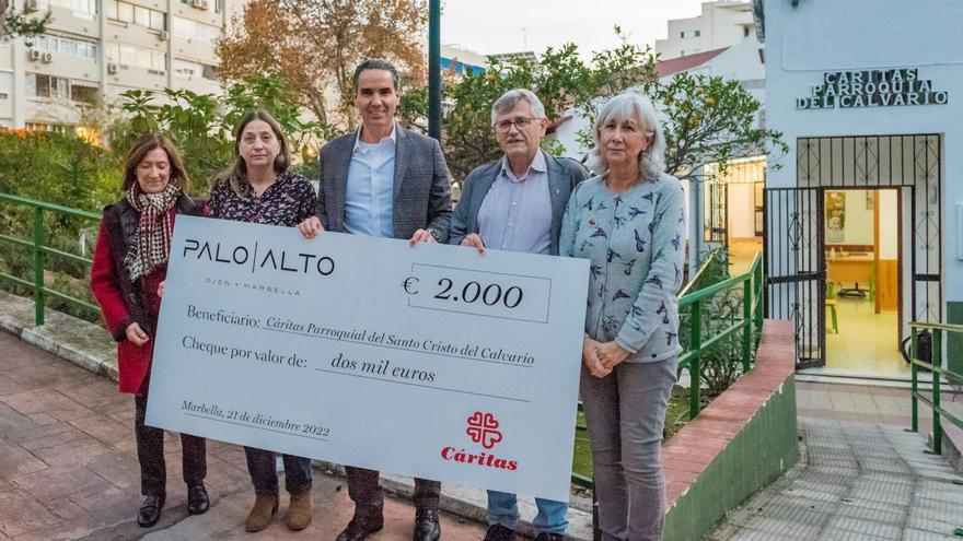 La comunidad de Palo Alto dona a Cáritas 2.000 euros para familias de Marbella