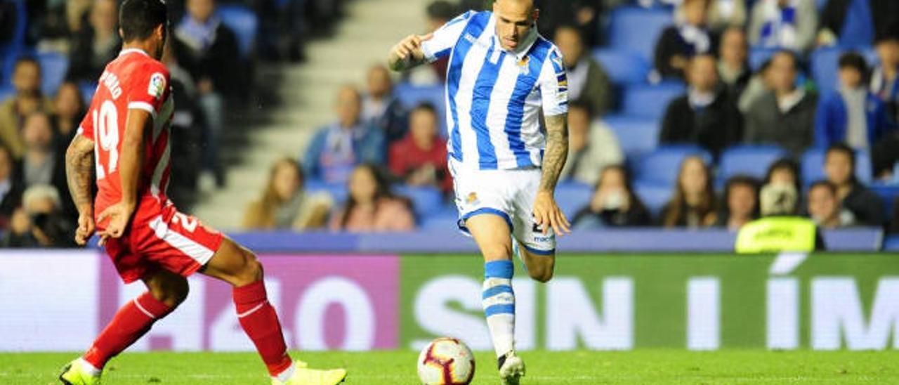 Sandro Ramírez, durante el partido contra el Girona del pasado lunes.